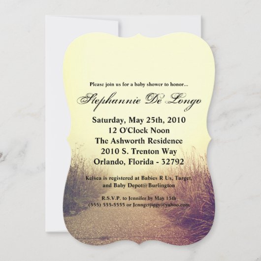 5x7 Baby shower Invitation Sunrise Pathway (Devant)