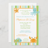 5x7 Baby shower océanique Invitation au de pieuvr (Devant / Derrière)