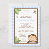 5x7 Baby shower Papagayo Monkey Safari Invitation (Devant)