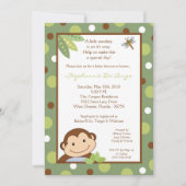 5x7 Baby shower Papagayo Monkey Safari Invitation (Devant)