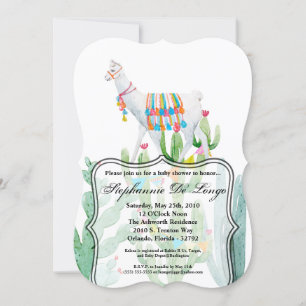 5x7 Baby shower Uitnodiging Boho Llama Bohemian Ca