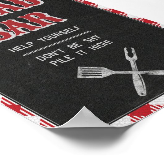 5x7 Backyard BBQ Birthday Salad Bar Teken Poster (Hoek)