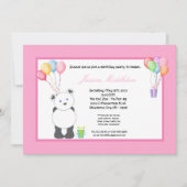 5x7 Ballons d'ours Panda Invitation à la fête d'an (Devant)