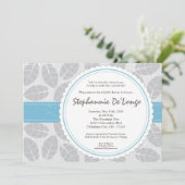 5x7 Bande Bleue Feuillage Brida Douche Invitation (Debout devant)