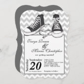 5x7 Baskets adolescents Chevron Faire-part de mari (Devant / Derrière)