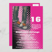 5x7 Baskets roses sucré 16 Invitation anniversaire (Devant / Derrière)