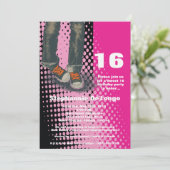 5x7 Baskets roses sucré 16 Invitation anniversaire (Debout devant)