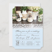 5x7 Beach Ocean Mason Jars Faire-part de mariage (Devant)