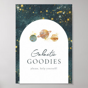 5x7 bewerkbaar Space Party-teken Poster
