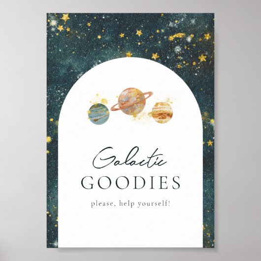 5x7 bewerkbaar Space Party-teken Poster (Voorkant)