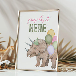 5x7 Bewerkbare Dinosaur Feestbordkaart Kaart