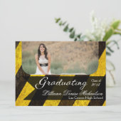 5x7 Bio Hazard Crime Scène Tap Senior Faire-part (Debout devant)