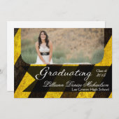 5x7 Bio Hazard Crime Scène Tap Senior Faire-part (Devant / Derrière)