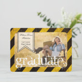 5x7 Bio Hazard Crime Scène Tap Senior Faire-part (Debout devant)