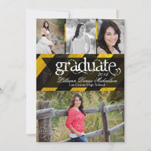 5x7 Bio Hazard Crime Scène Tap Senior Faire-part