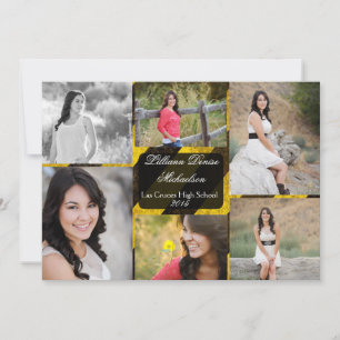 5x7 Bio Hazard Crime Scène Tap Senior Faire-part