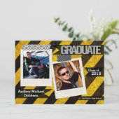 5x7 Bio Hazard Crime Scène Tap Senior Faire-part (Debout devant)