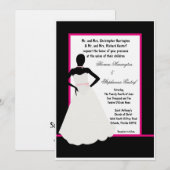 5x7 Black Bride Faire-part de mariage (Devant / Derrière)