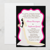 5x7 Black Bride Profil Faire-part de mariage (Devant / Derrière)