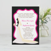 5x7 Black Bride Profil Faire-part de mariage (Debout devant)