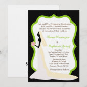 5x7 Black Bride Profil Faire-part de mariage (Devant / Derrière)