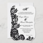 5x7 Black Lace Damas Faire-part de mariage antique (Devant)