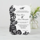 5x7 Black Lace Damas Faire-part de mariage antique (Debout devant)
