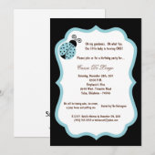 5x7 Black Lady Bug Invitation de fête d'anniversai (Devant / Derrière)