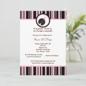 5x7 Black Lady Bug Invitation de fête d'anniversai (Debout devant)
