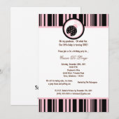 5x7 Black Lady Bug Invitation de fête d'anniversai (Devant / Derrière)
