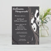 5x7 Black Masquerade Halloween Costume Invitation (Debout devant)