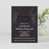 5x7 Black Masquerade Noël Invitation XMAS (Debout devant)