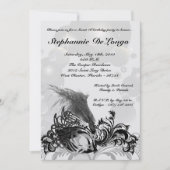 5x7 Black Masquerade Sweet 16 Invitation anniversa (Devant)