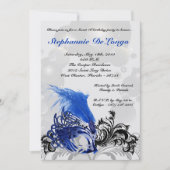 5x7 Black Masquerade Sweet 16 Invitation anniversa (Devant)
