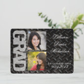 5x7 Black Steel Metal Wall Senior Faire-part (Debout devant)