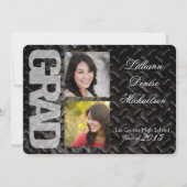 5x7 Black Steel Metal Wall Senior Faire-part (Devant)