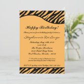 5x7 Black Tiger Imprimer Anniversaire Invitation (Debout devant)