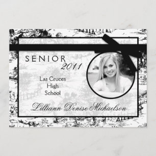 5x7 Black Toile Fabric Photo Faire-part principal