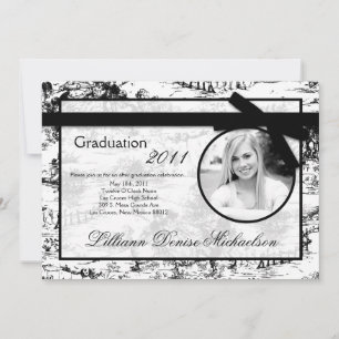 5x7 Black Toile photo Faire-part de graduation