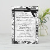 5x7 Black Whit Toile Baby shower Invitation (Debout devant)