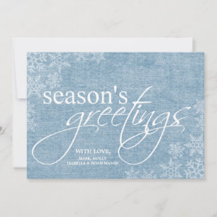 5x7 blauwe Snowflakes kerstkaart