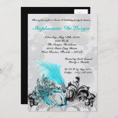 5x7 Blauwgroen Masquerade Sweet 16 Verjaardagsuitn Kaart (Voorkant / Achterkant)