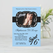 5x7 Bleu clair Bande PHOTO Sweet 16 Invitation d'a (Debout devant)