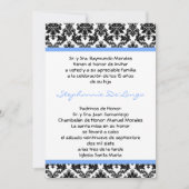 5x7 bleu clair Damas Quinceanera Invitation (Devant)