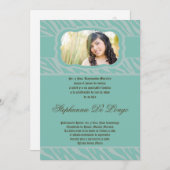 5x7 Blu Zebra Print Quinceanera Uitnodiging (Voorkant / Achterkant)
