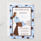 5x7 Blue Boy Modern Mod Ma Baby shower Uitnodiging (Voorkant)
