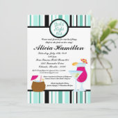 5x7 Blue Cocktails Bachelorette Invitation (Debout devant)