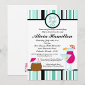 5x7 Blue Cocktails Bachelorette Invitation (Devant / Derrière)