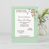 5x7 Blue Green Monkey Invitation de fête d'anniver (Debout devant)