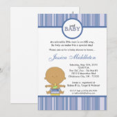 5x7 Blue Latino Baby Boy Baby shower Invitation (Devant / Derrière)